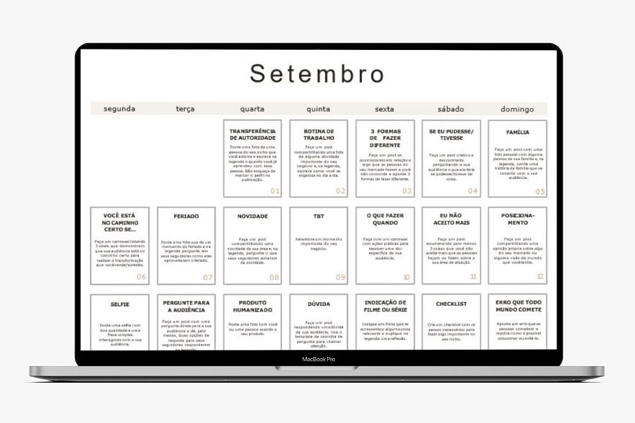 Calendário de Conteúdo